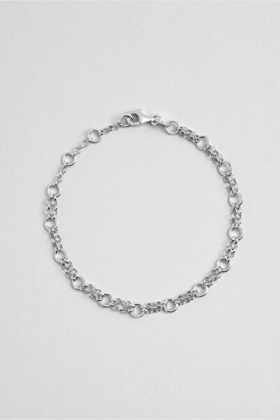 So CHIC... Örgü Model 18 Ayar Beyaz Altın Kaplama 24 Cm Gümüş Hal Hal