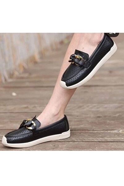 Erbilden Black Riwan Skin Ballerina Shoes