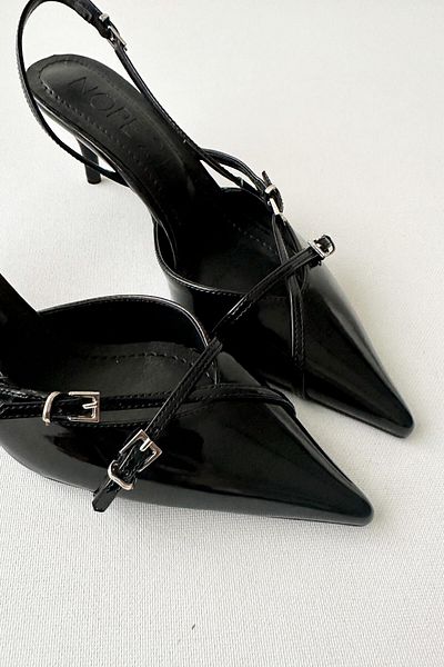 nope21shoess Miu Black Patent Leather Stiletto
