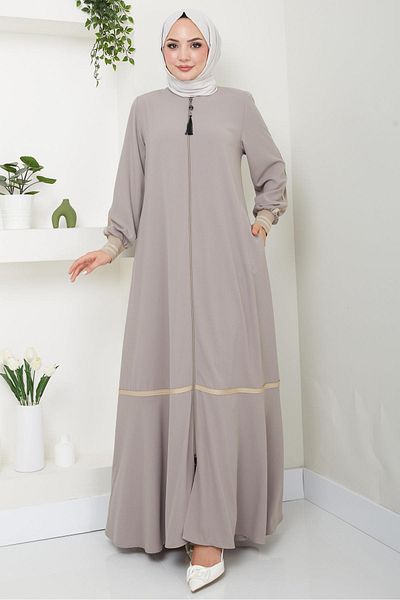 hafsamina Μπεζ Ferace - Stripe Detailed, HM2035