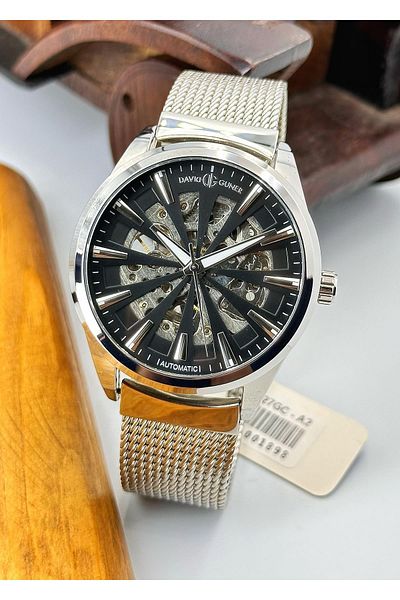 DAVID GUNER Automatic Mechanism Steel Cord Men's Wrist Watch