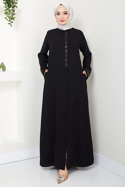 hafsamina Black Drop Stone Ferace - HM2435