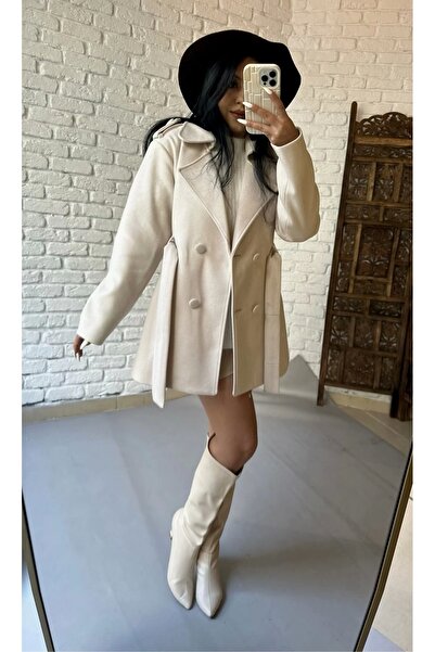 moneta boutique Palton scurt de damă, căptușit cu nasturi în față