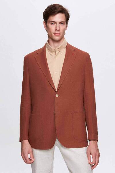 D'S Damat Ds Damat Regular Fit Tarçın Düz Kumaş Ceket