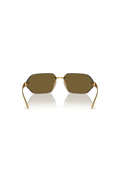 Prada Man Irregular Sunglasses- Pr A55s - Lense Size:71mm - Satin Yellow Gold