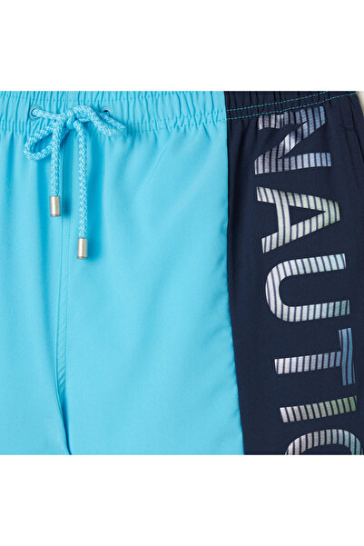 Nautica Erkek Mavi Baskılı Deniz Şortu