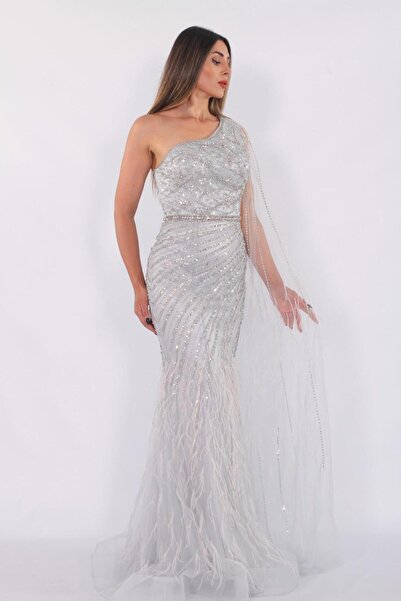 aşkın göksu Mavi  Kadın Abiye