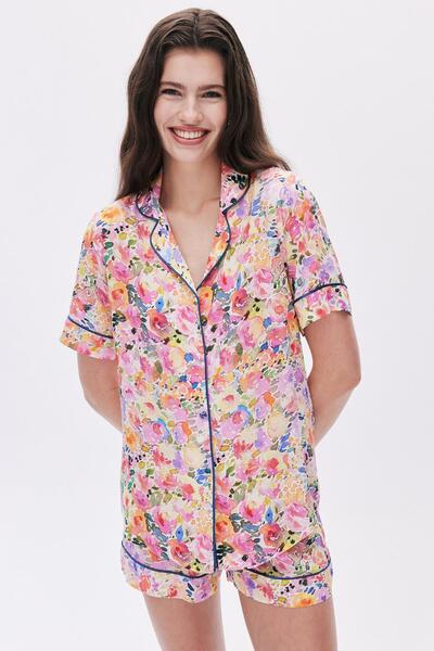 Feu De Elu Σετ κοντές πιτζάμες βισκόζης - Selly Patterned