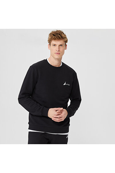 Nautica Erkek Siyah Standart Fıt Uzun Kollu Sweatshırt