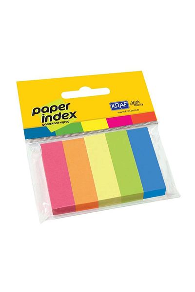 KRAF Film Adhesive Bookmark Index 15x50mm100 Sheets 5 Colors