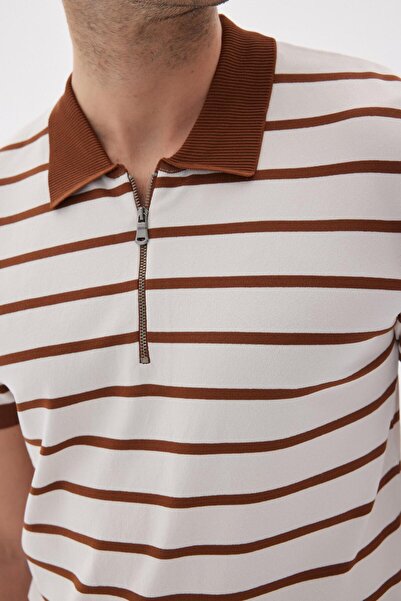 odelon Ανδρικό μπλουζάκι από ρεγιόν με ριγέ πόλο λαιμόκοψη