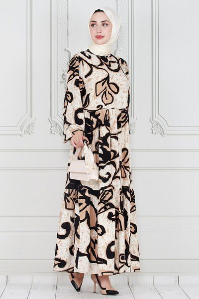 Sevitli Lilyum Viscose Dress - Belted, Mink