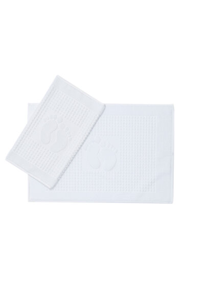 Özdilek ممسحة أرضية شتوية مكونة من قطعتين باللون الأبيض 50x70(ET)