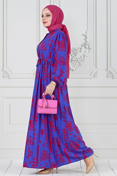 Sevitli Φούξια Viscon Φόρεμα - Αυθεντικό και μισό κουμπιά