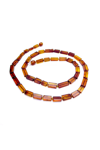 Tesbih Ruyasi Dikdörtgen Kesim Damla Kehribarı Kolye