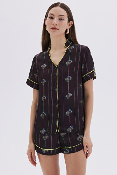 Feu De Elu Elucious Desenli Kısa Saten Pijama Takımı