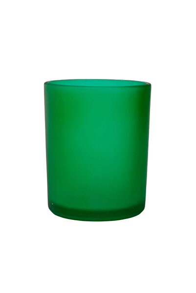 MumvemuM Yeşil Buzlu Düz Cam Bardak  Mumluk 405
