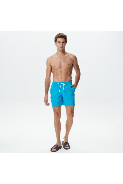 Nautica Erkek Mavi Standart Fit Mayo Şort