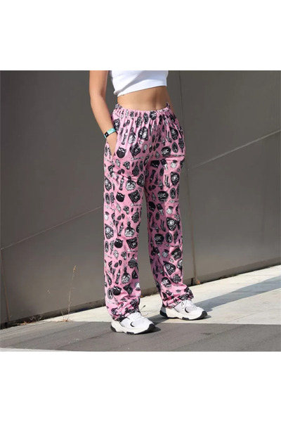 Genel Markalar Pembe Gothic Fashion Oversize (UNİSEX) Eşofman