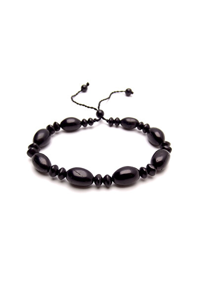 Tesbih Ruyasi İp Örgülü Ayarlanabilir Siyah Kuka Bileklik