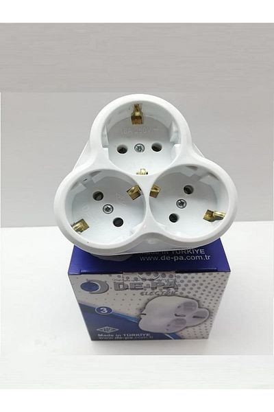 Depa 3-Plus Grounded Golyat Socket Daisy Design Socket Wall Type Multiplexer Plug 16A 250V 3500W