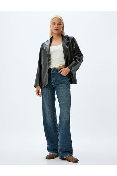 Koton Straight Leg Jeans with Buttons - Straight Jeans
