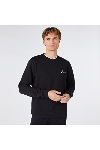 Nautica Erkek Siyah Standart Fıt Uzun Kollu Sweatshırt