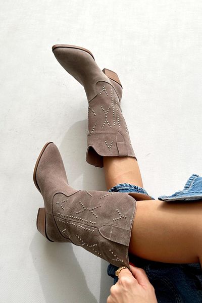 nope21shoess Μπότες Style Mink από γνήσιο δέρμα σουέντ