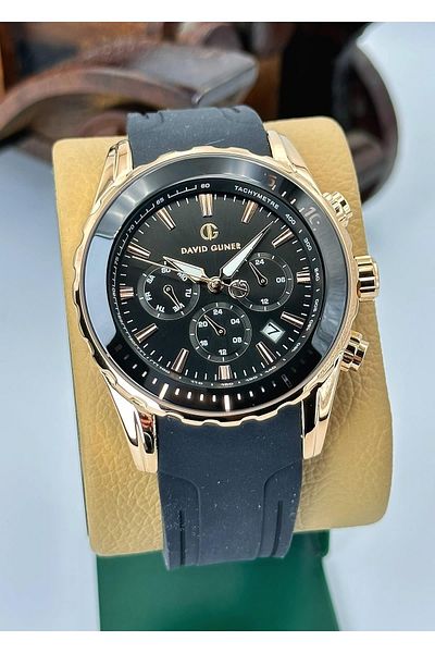 DAVID GUNER Functions Active Silicone Cord Men's Wrist Watch