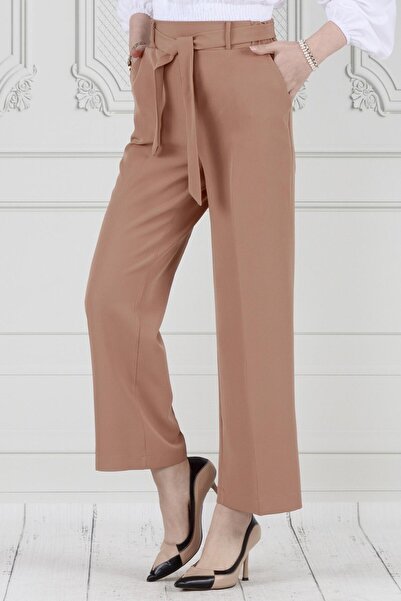 Sevitli Mink Wide Leg and Waist Tie Pants