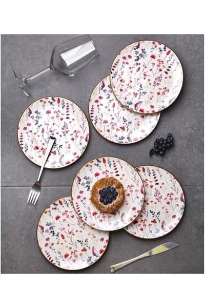 GÖNÜL Farfurie de servire din ceramică din porțelan de 26 cm - Set de 6