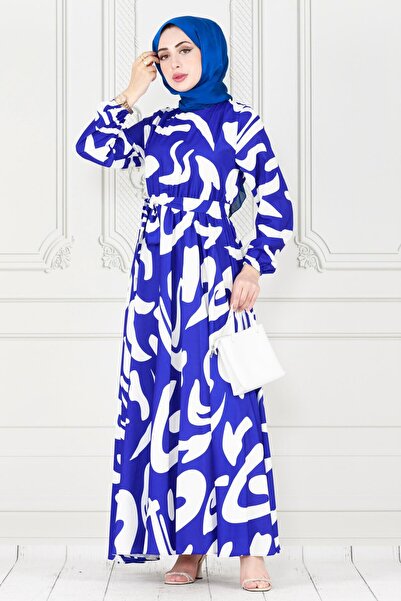 Sevitli Rochie cu model geometric - Saks Blue