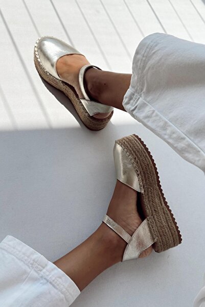 nope21shoess Sandale Carolina Gold din piele naturală