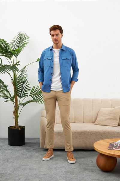 odelon Ανδρικό μπουφάν Comfort Fit Saks Shirt - Mars31