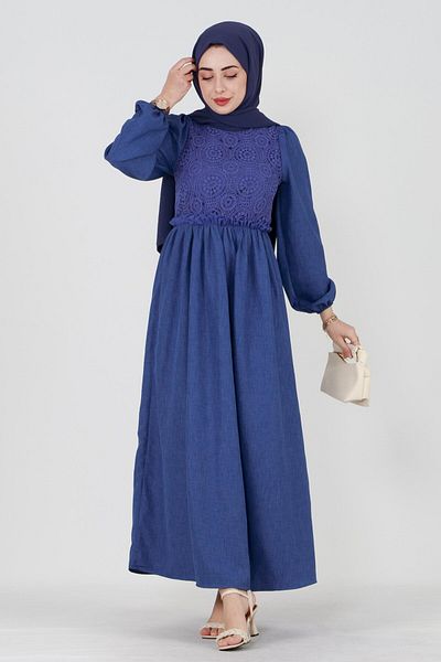 Sevitli Turquoise Dress-blue
