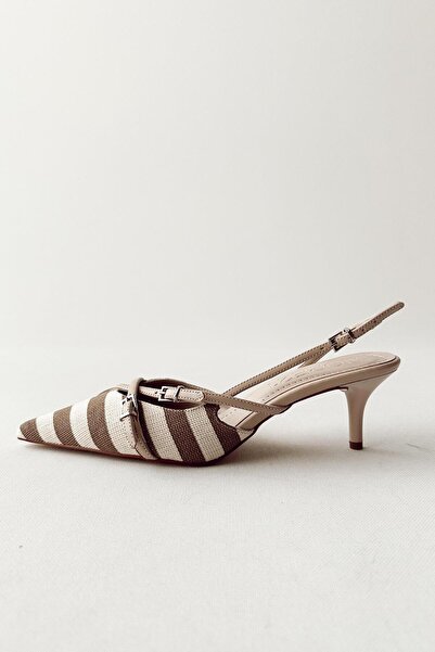 nope21shoess ميو لاتيه مخطط الكتان الخنجر