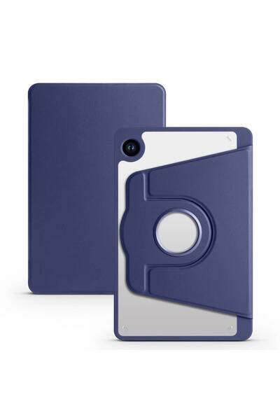 zore Galaxy Tab A9 Case Compatible Zore Thermal Pen Compartment Rotatable Stand Case-Navy Blue