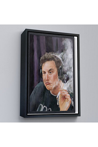 Oxyteez Tablou fumat Elon Musk cu rama din lemn-7822
