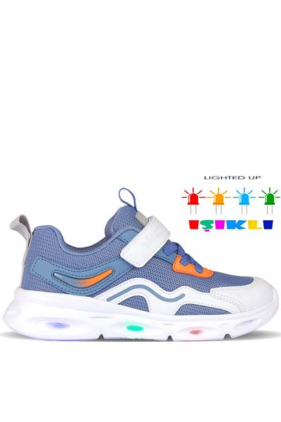 Vicco Rony Sneaker - Lighted Light Sole, Orthopedic Men's Sports Shoes, Baby and Children's Jeans Blue