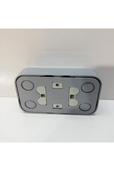 MAKEL Sıva Üstü İkili Priz Gri Topraksız