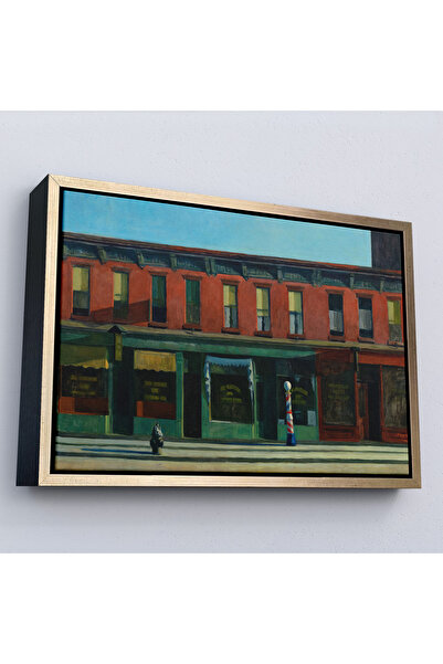 Oxyteez Edward Hopper cu cadru din lemn - Tablou de dimineata dimineata de du...