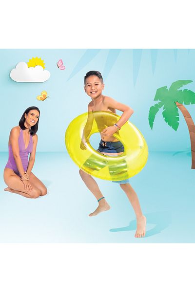 Intex حلقة سباحة للأطفال - - جامبو شفاف - أخضر - 76 سم (59260)