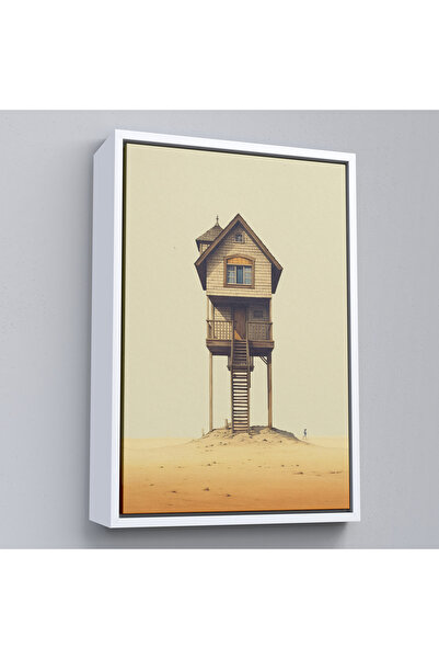 Oxyteez Turnul de turnare în mijlocul eternității cu cadru din lemn Tablo-7540