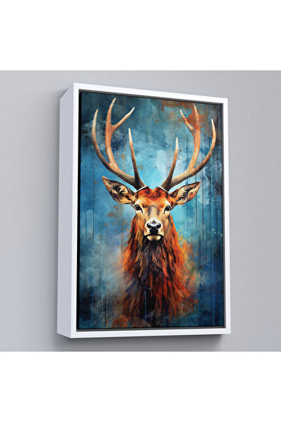 Oxyteez Pictură în acuarelă de cerb cu cadru din lemn-7536