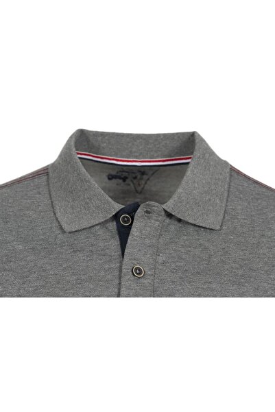 Arma Чоловіча сіра футболка з коміром-поло Y0tyo2656