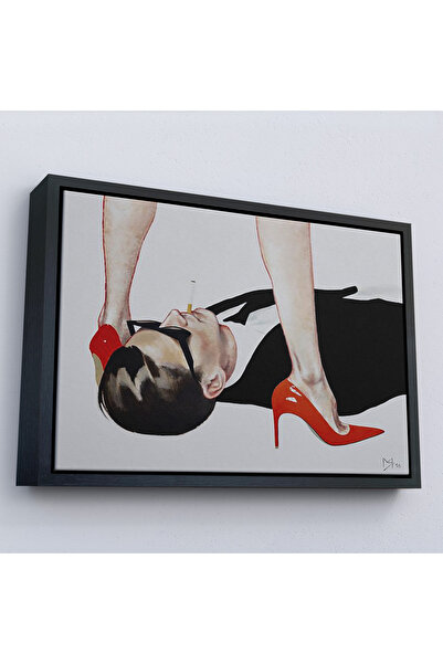 Limitless Painting of a Man under a Woman with Long Legs in a Wooden Frame-7199