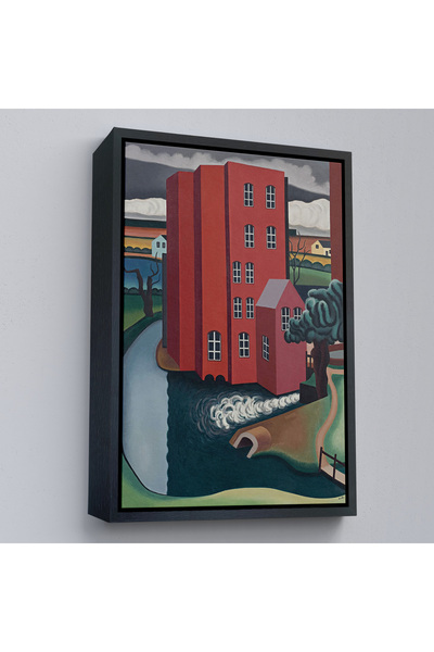 Home Auguste Herbin cu cadru din lemn - Pictură roșie de casă - The Red House-7347