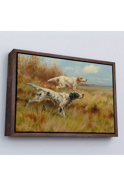 Oxyteez Tablou de câini ciobănesc cu cadru din lemn-7071