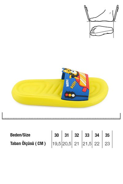 GEZER Yazlık Erkek çocuk Eva Islak Zemine Uygun Banyo Havuz Plaj Terlik