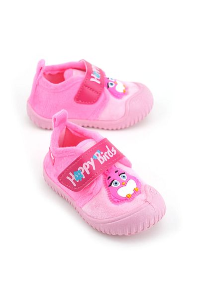 GEZER Winter Velcro Adjustable Comfortable Sole Happy Birds Baby Girls Slippers Shoes